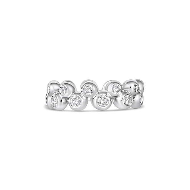 14K White Gold Bezel Set Diamond Eternity Band