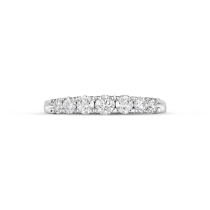 14K White Gold Diamond Band, Prong Set