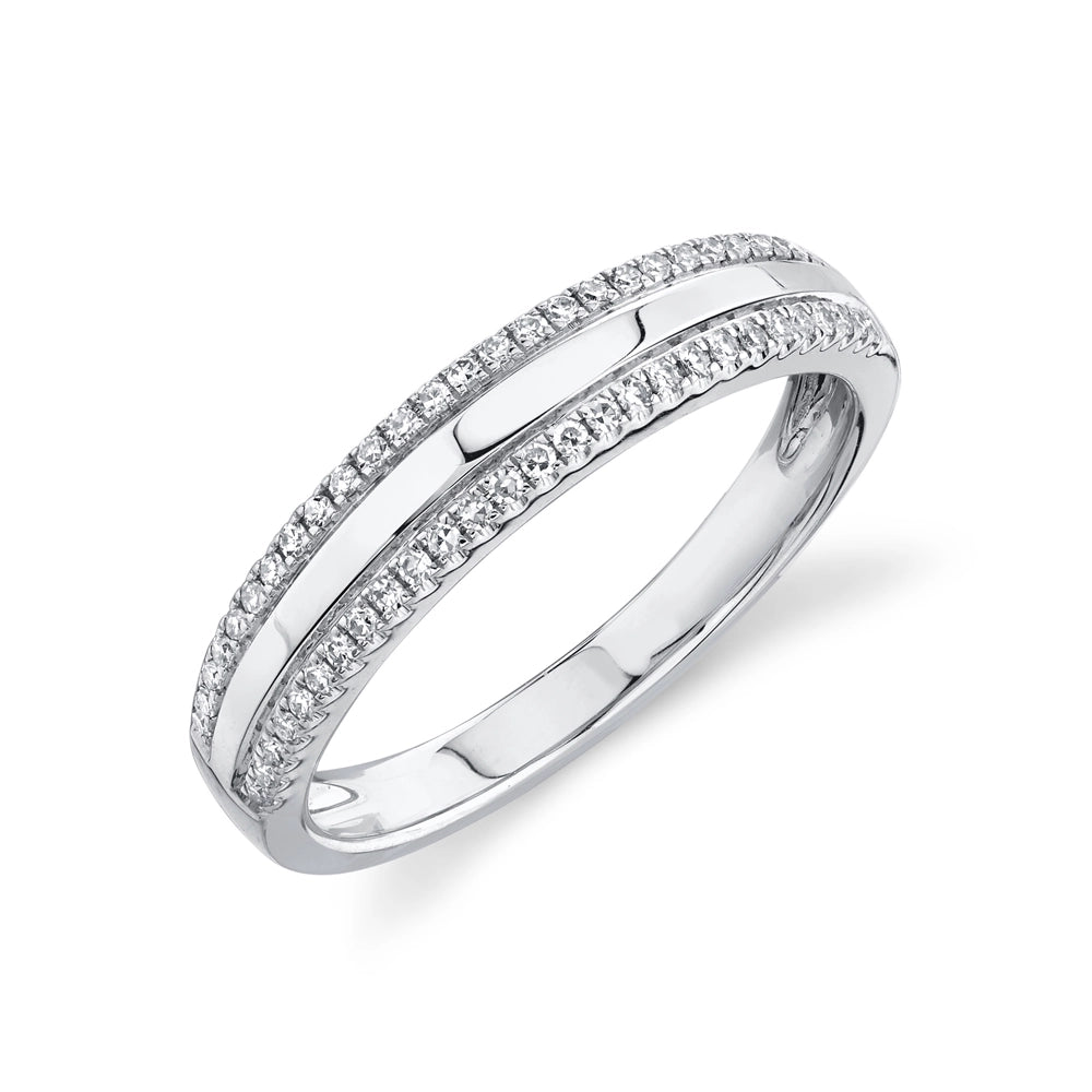 14K White Gold Diamond Band