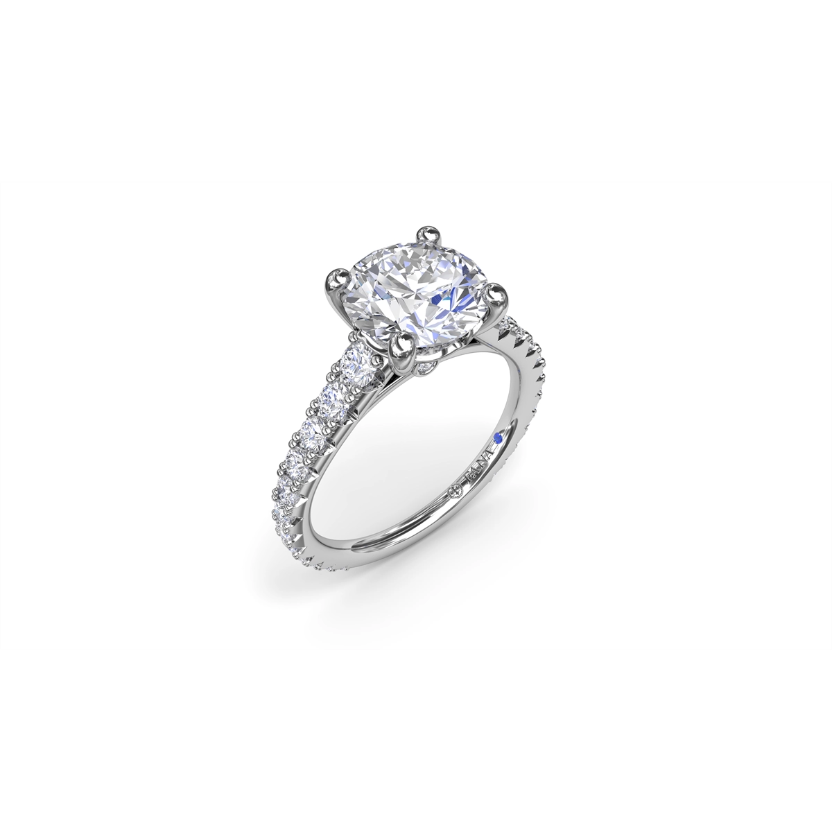 14K White Gold Diamond Semi-mount Ring