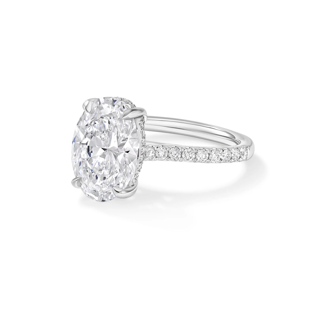 14K White Gold Diamond Semi-mount with Hidden Halo