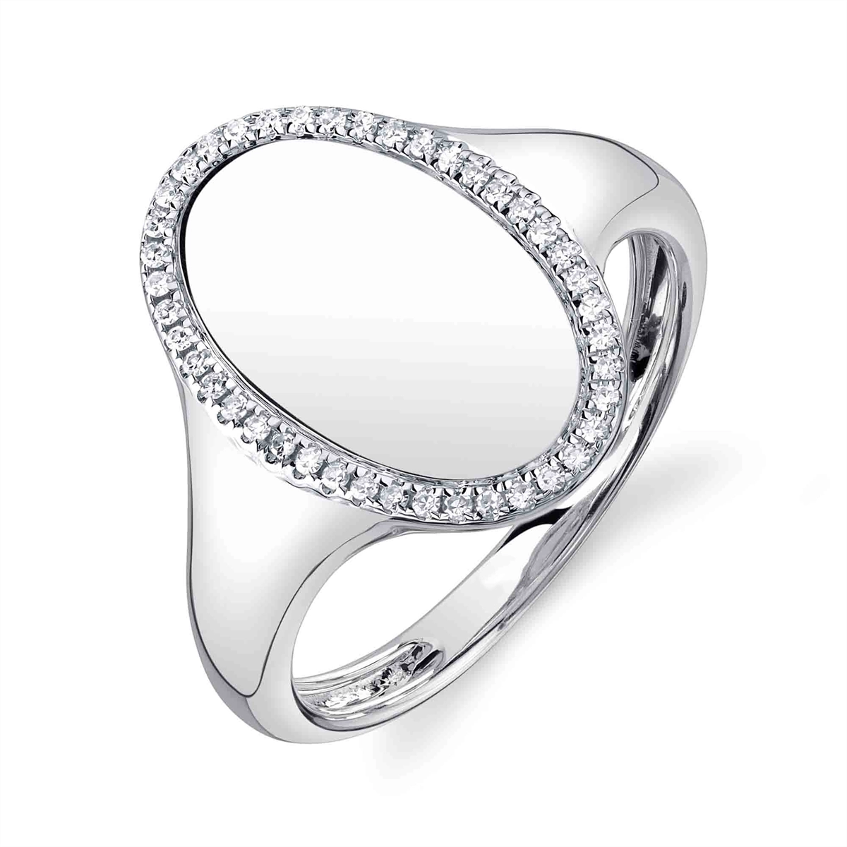 14K White Gold Oval Diamond Halo Ring