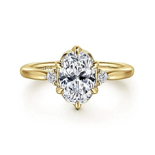 14K Yellow Gold Diamond Semi-mount Ring