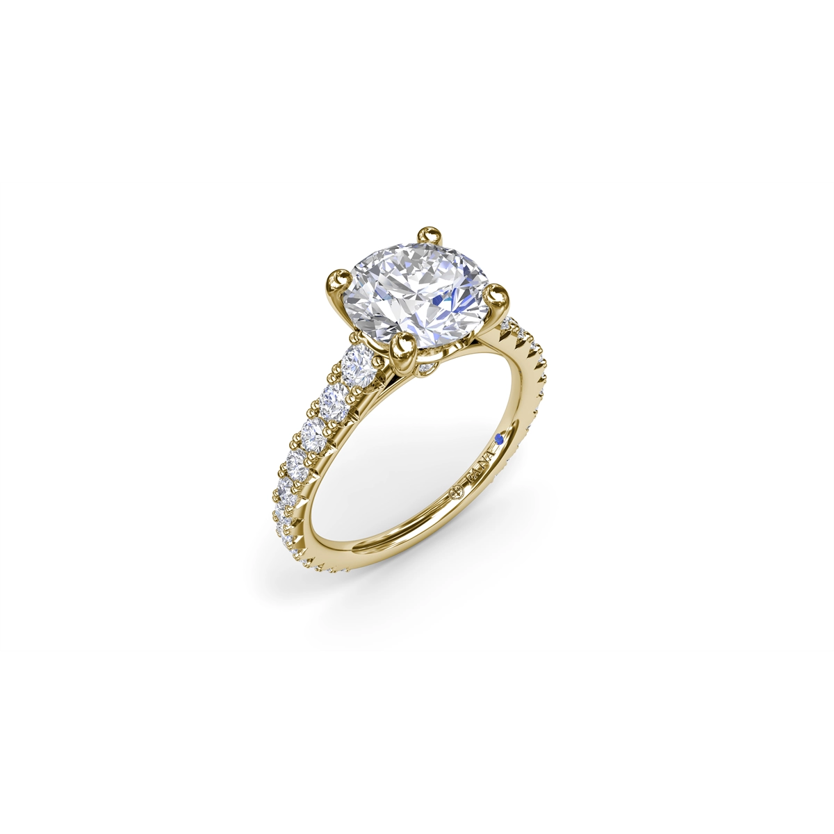 14K Yellow Gold Diamond Semi-mount Ring