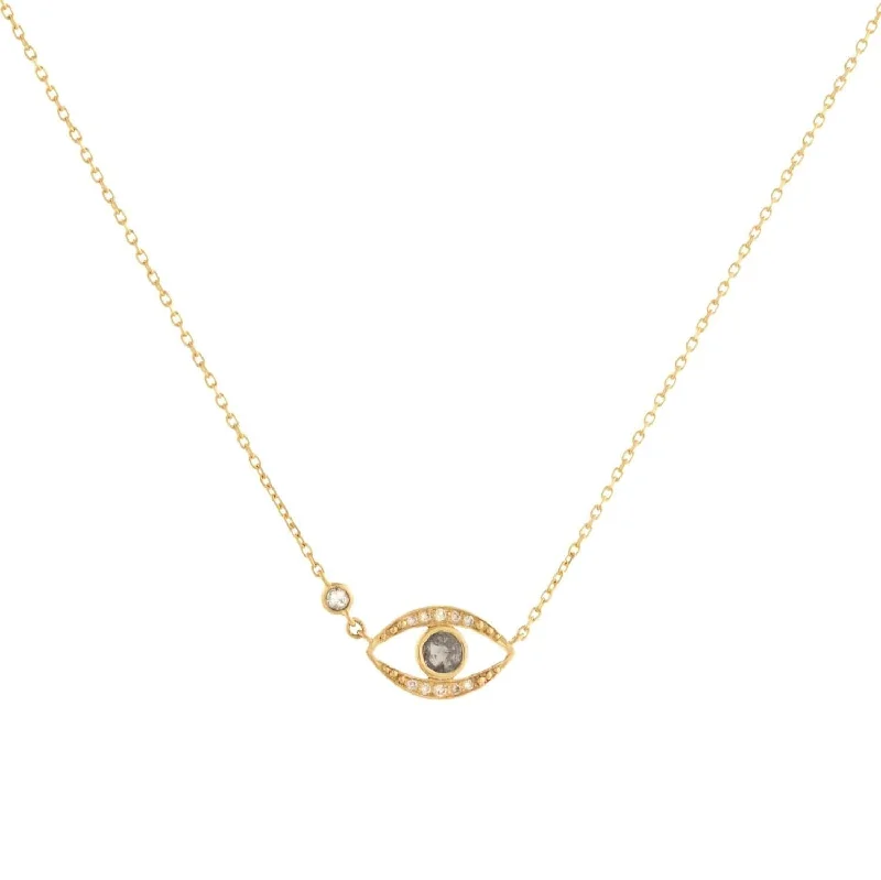 Small Grey Diamond Eye Necklace