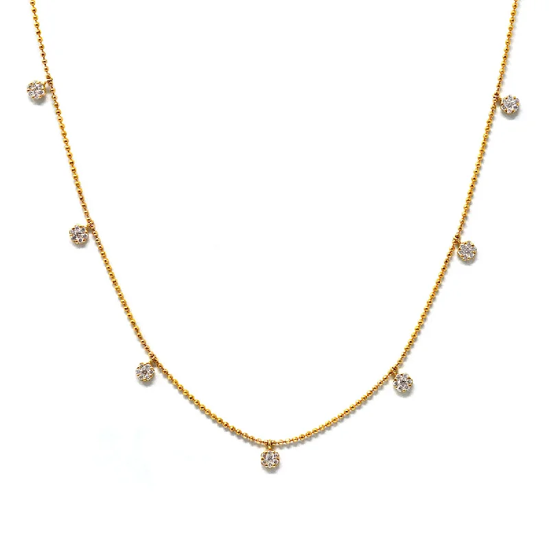 7 Station Diamond Disc Necklace