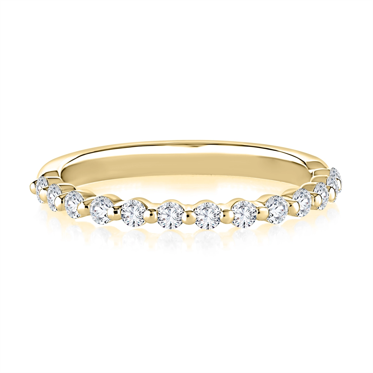 A. Jaffe 14K Yellow Gold Bead Set Diamond Band