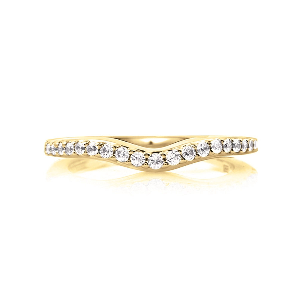 A. Jaffe 14K Yellow Gold Curved Diamond Band