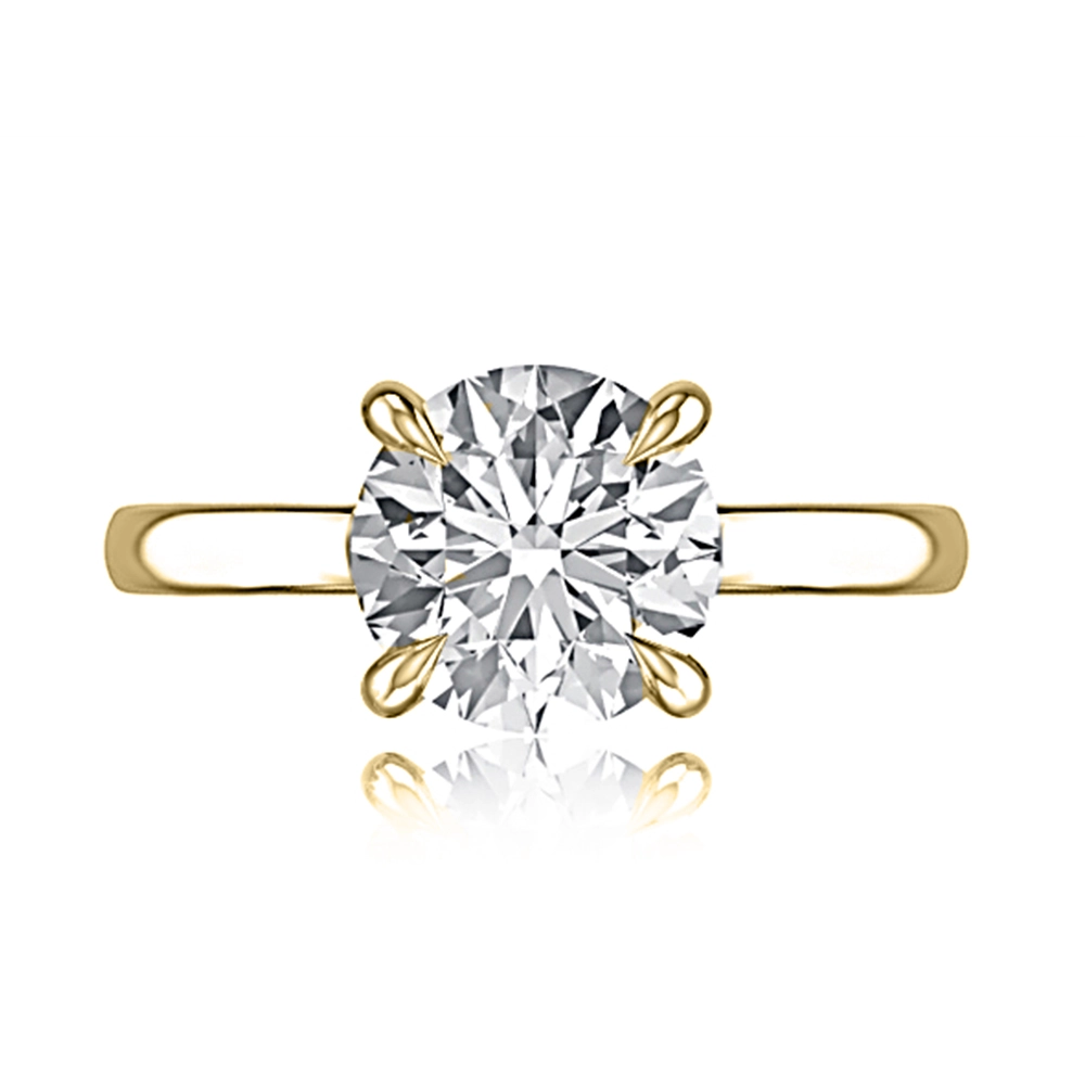 A. Jaffe 14K Yellow Gold Solitaire Ring for Round Diamond