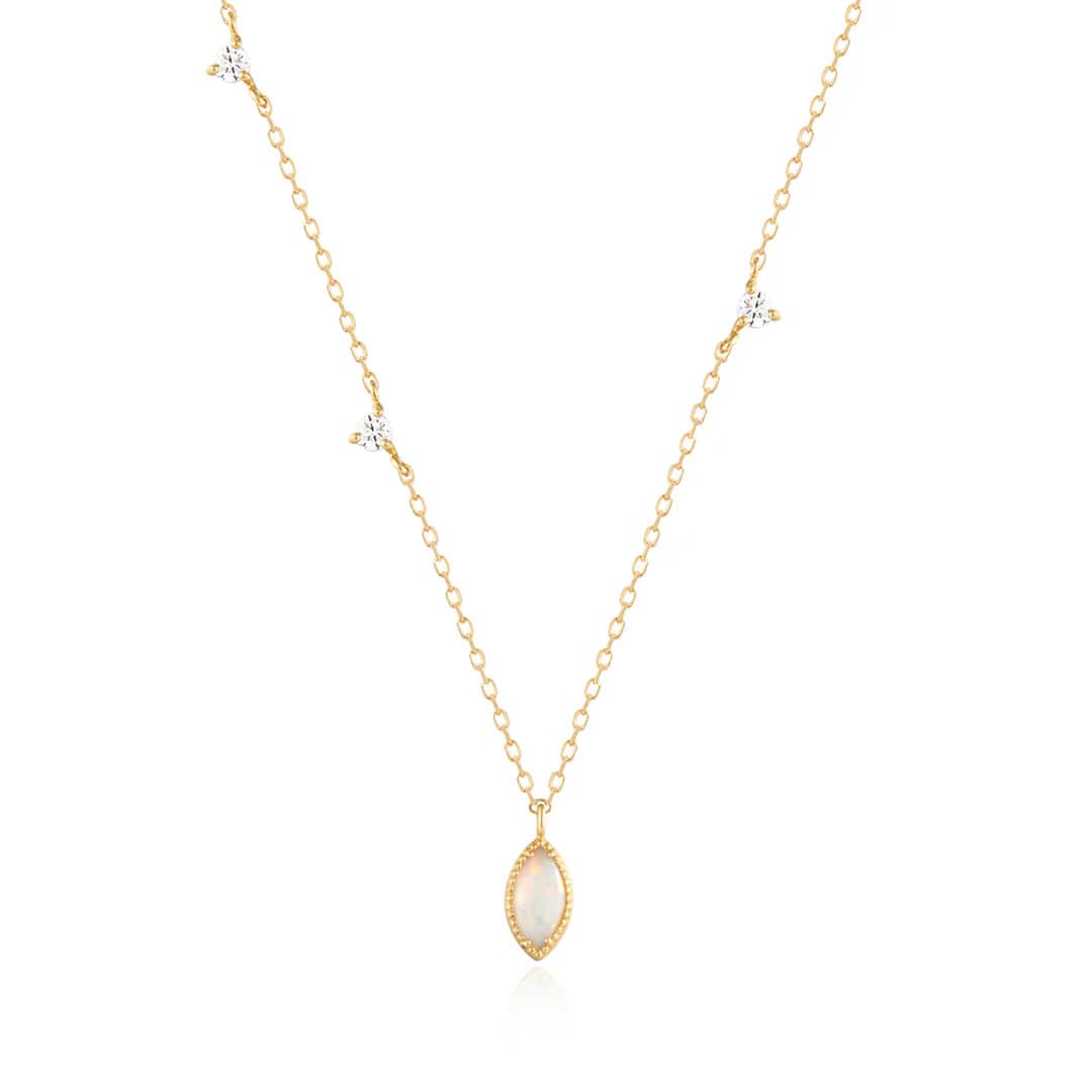 Lyric Opal & Lab Grown Diamond Necklace