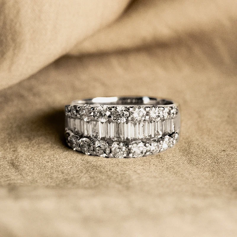 Platinum 2 Carat Diamond Baguette Band