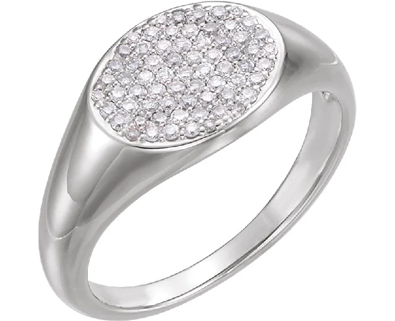 Diamond Pave Ring, Sterling Silver (1/3 Ctw, Color G-H, Clarity I1), Size 6.25