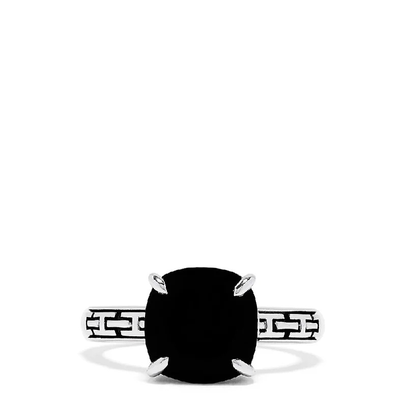 925 Sterling Silver Onyx Ring, 3.30 TCW