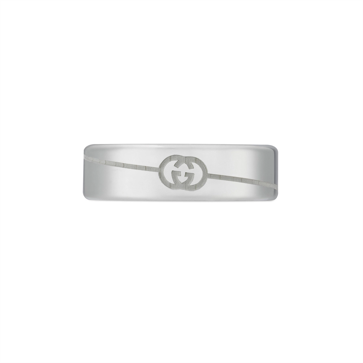 Gucci Sterling Silver 6mm Tag Band Ring