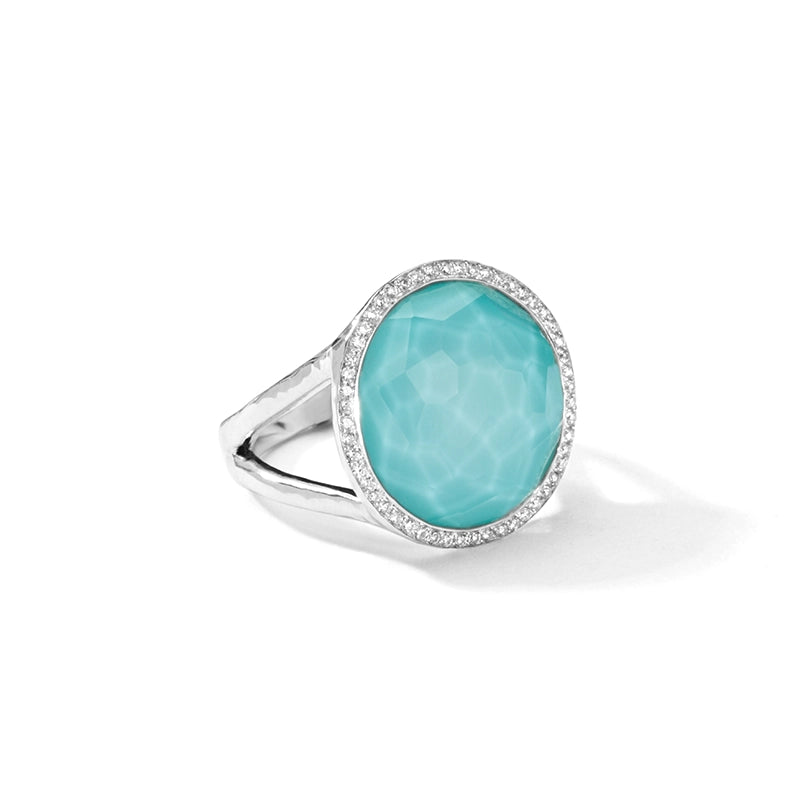 Ippolita Sterling Silver Stella Lollipop Ring with Turquoise Doublet & Diamonds