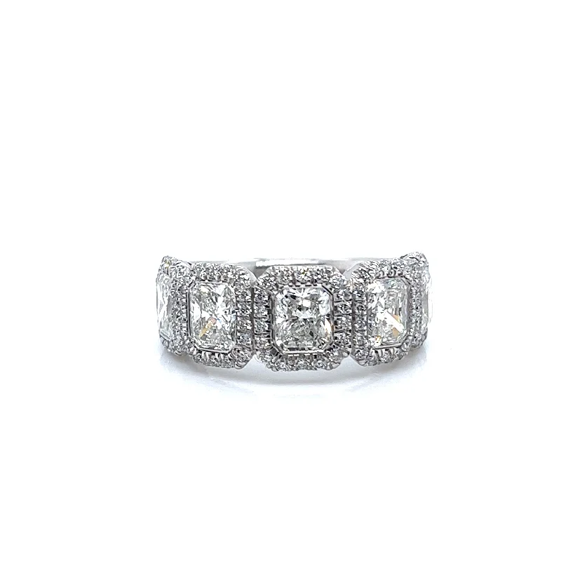 JB Star Fancy Diamond Half Anniversary Fashion Ring in 950 White Platinum (3.24ctw)