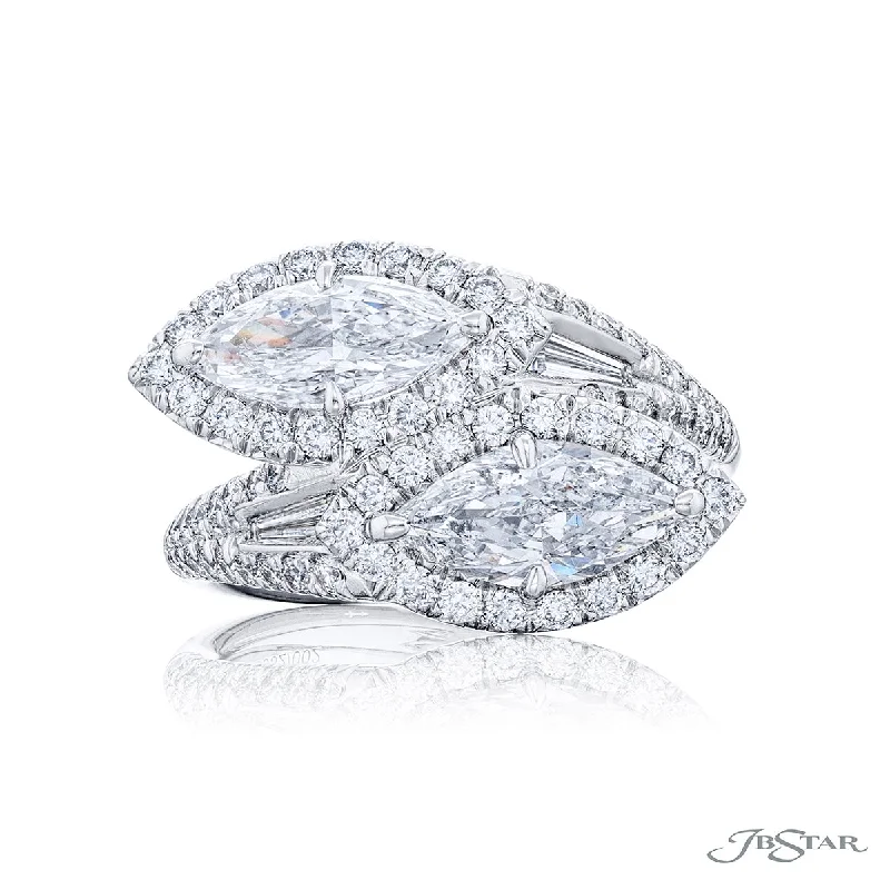 JB Star Marquise Diamond Bypass Fashion Ring in Platinum (2.21ctw)