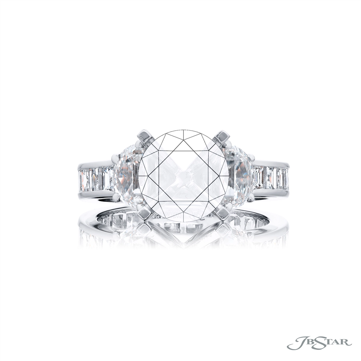 JB Star Platinum Diamond Semi-mount Ring