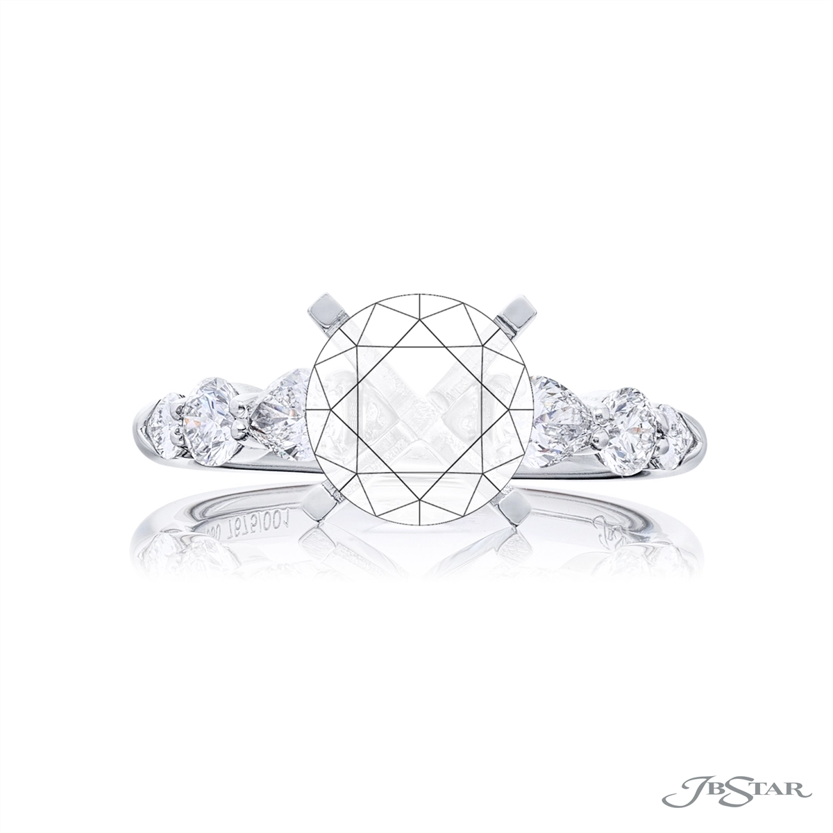 JB Star Platinum Diamond Semi-mount Ring