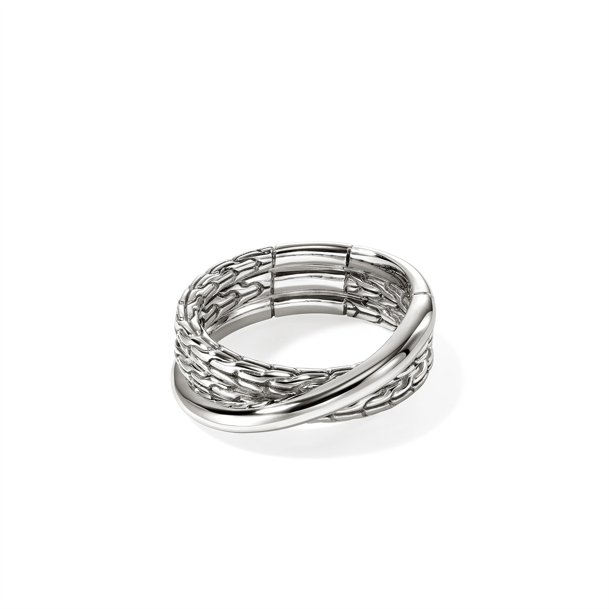 John Hardy Silver 7.5mm Crossover Ring