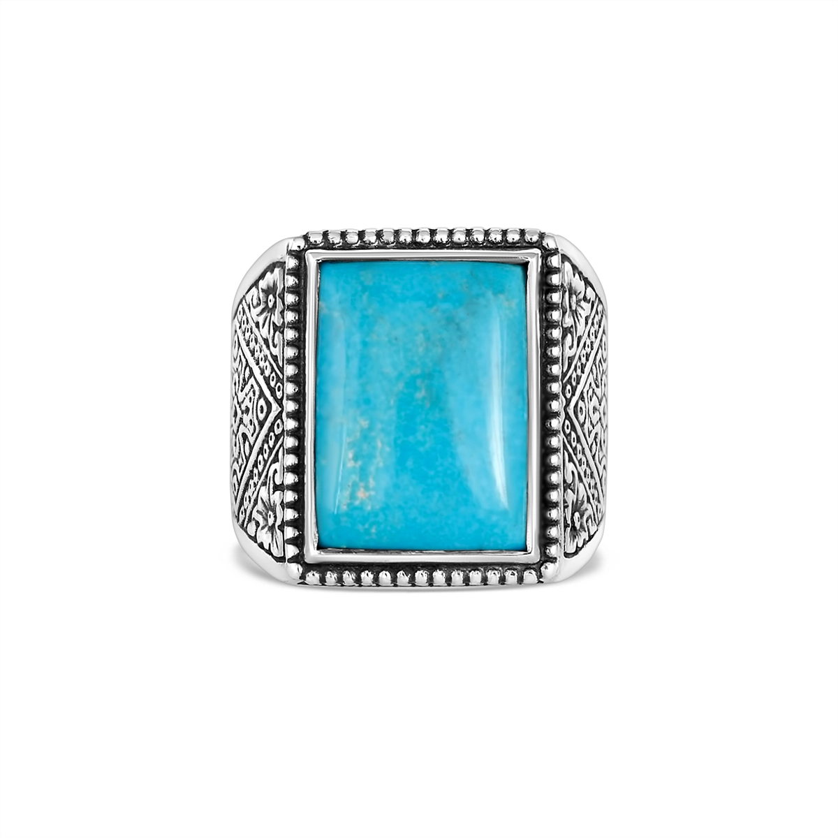 Konstantino Mens Heonos Silver Rectangle Turquoise Ring