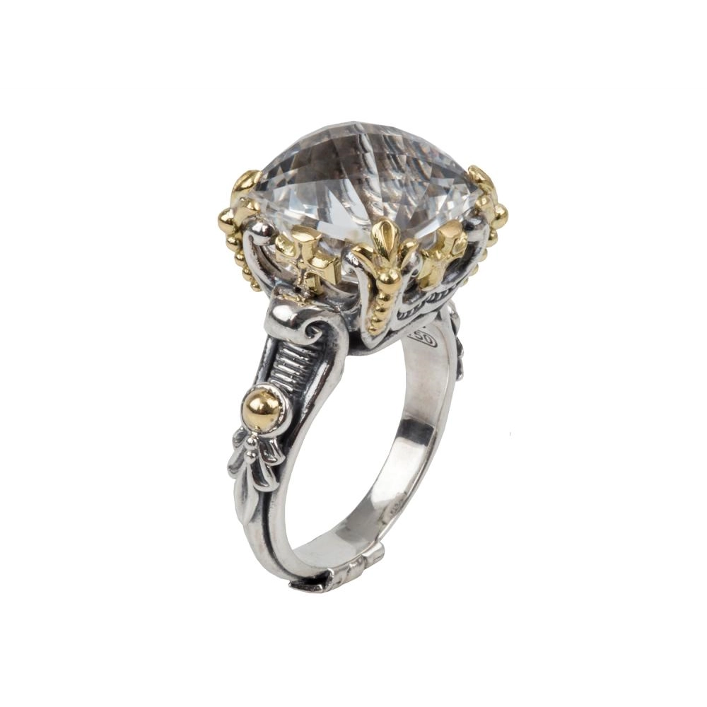 Konstantino Pythia Silver and 18K Gold Crystal Ring