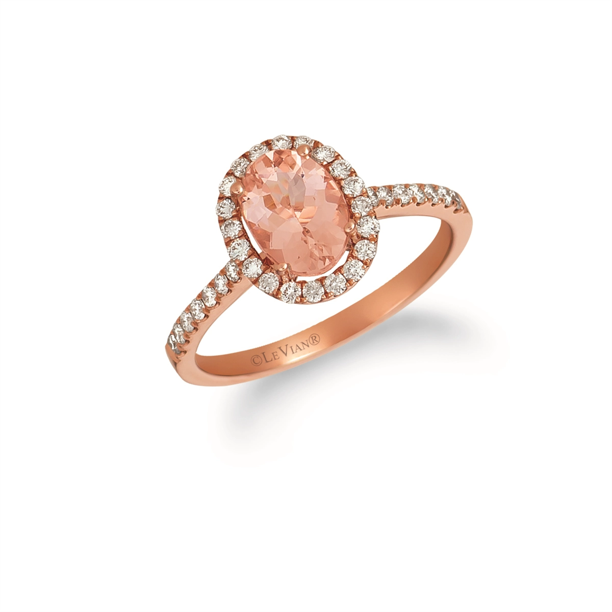 Le Vian 14K Strawberry Gold Peach Morganite and Vanilla Diamond Ring