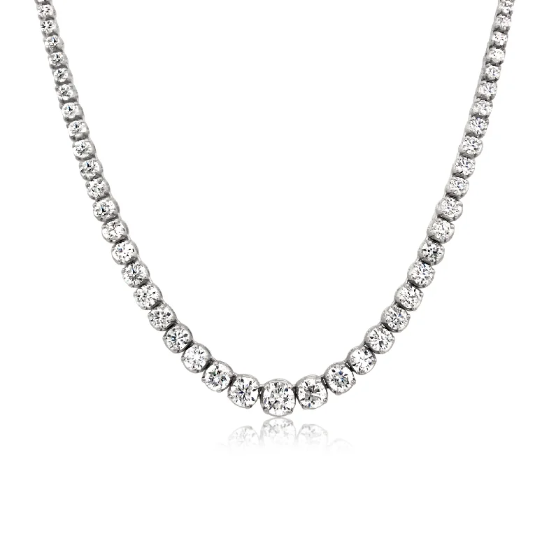 Luxury Diamond Tennis Necklace With 0.40 Center