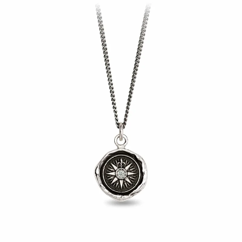 Direction Diamond Set Talisman Necklace