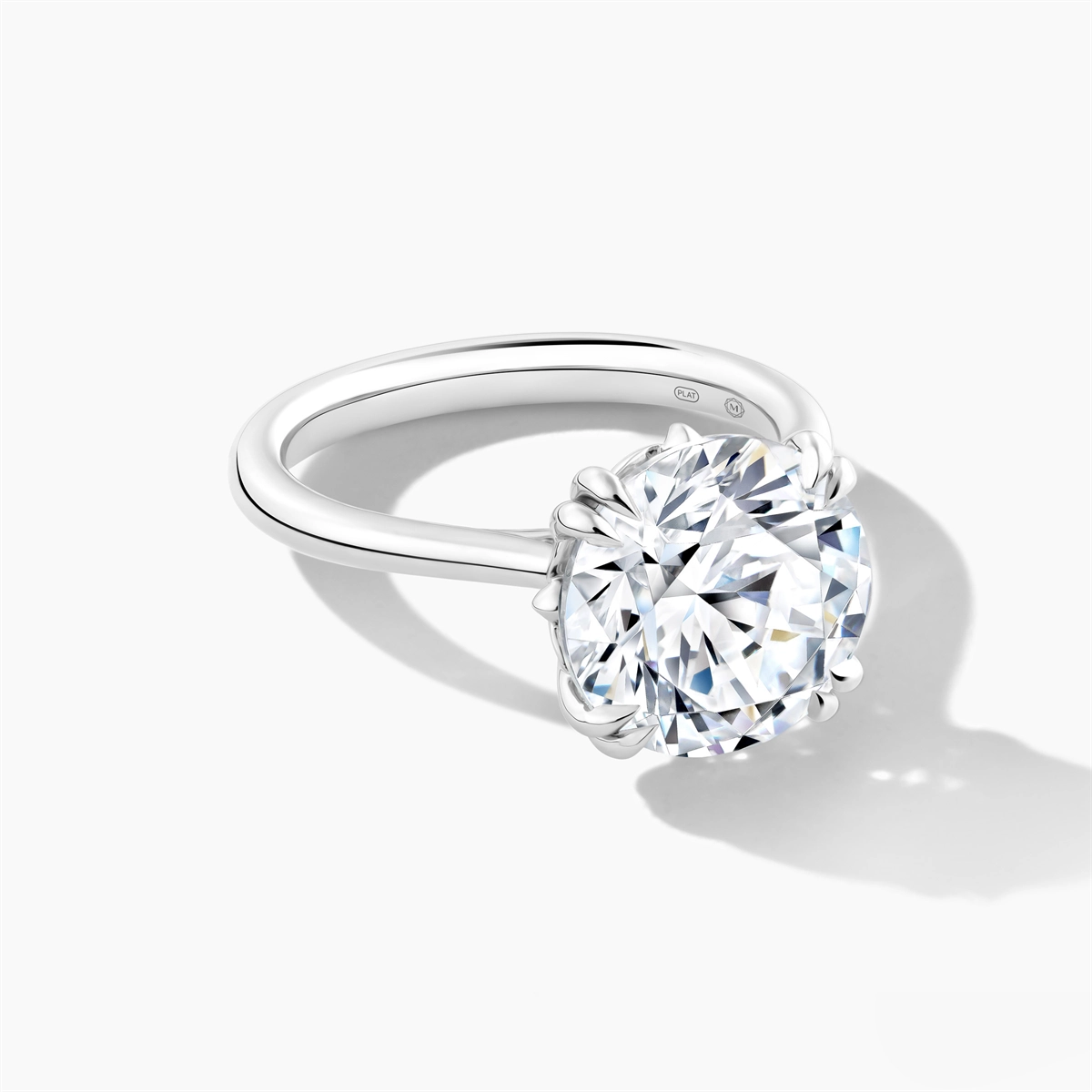 Platinum Solitaire Ring, Round Cut Center