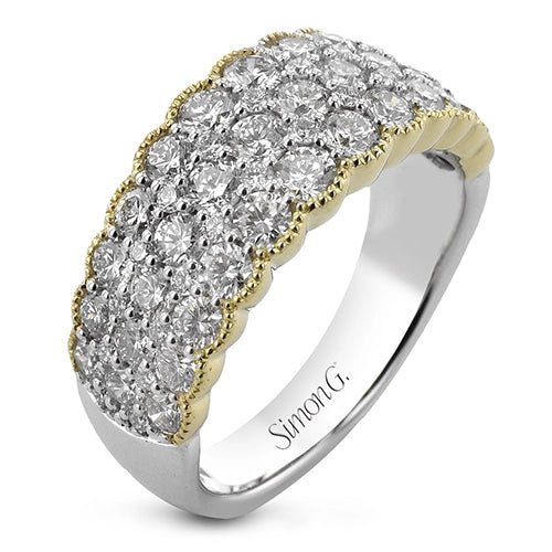 Simon G 18K Yellow and White Gold Wide Diamond Band