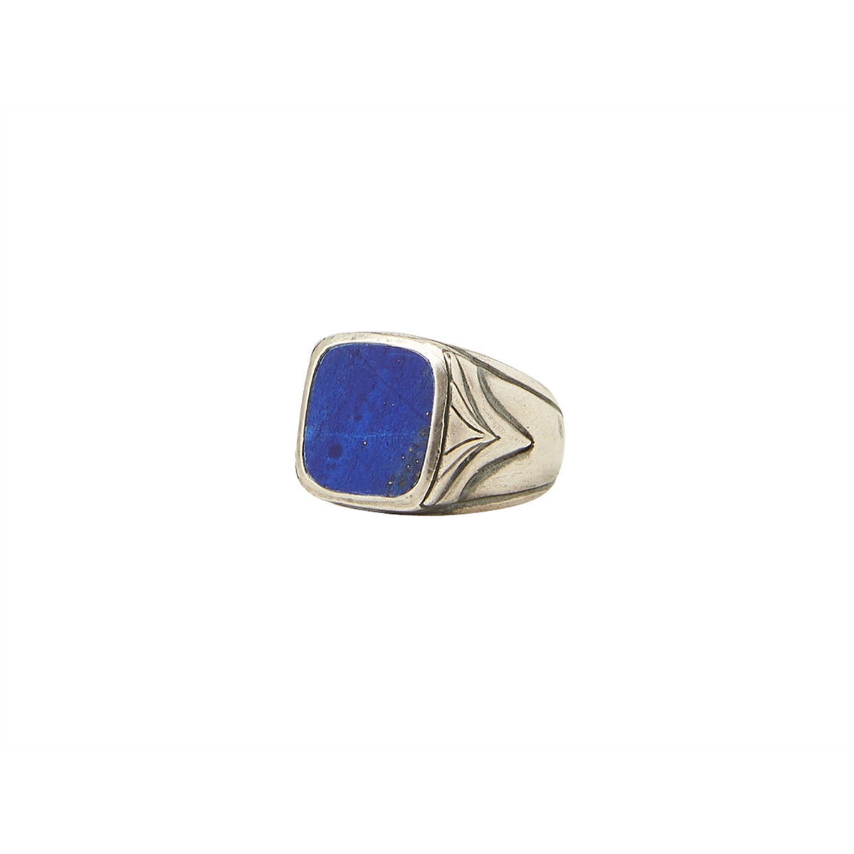 Sterling Silver 16mm Lapis Square Ring