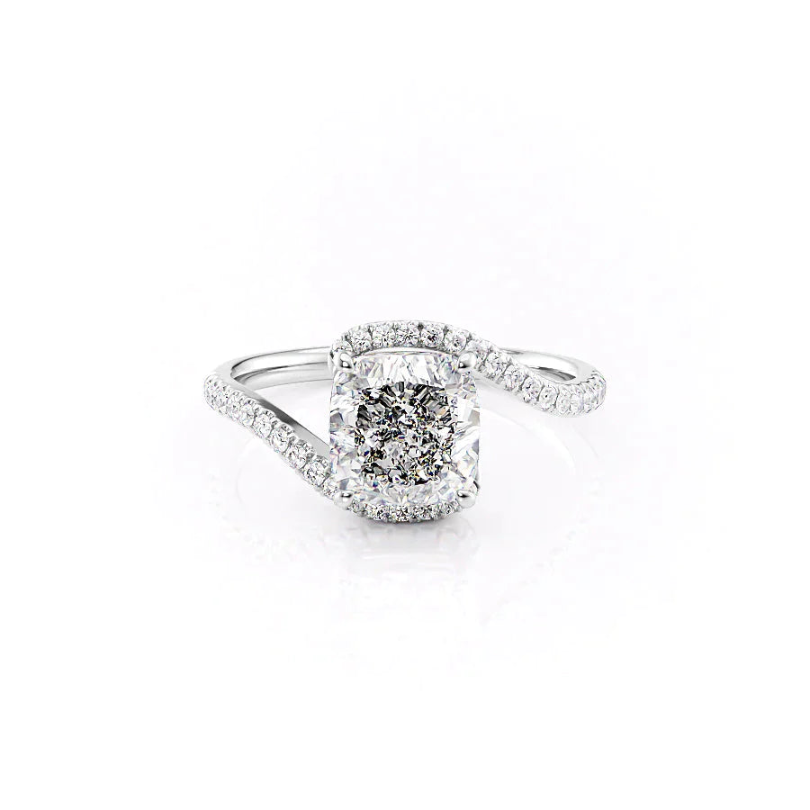 The Pave Skyler Set With A 1 Carat Cushion Lab Diamond