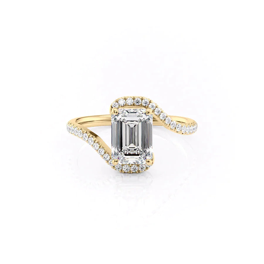 The Pave Skyler Set With A 1.5 Carat Emerald Lab Diamond