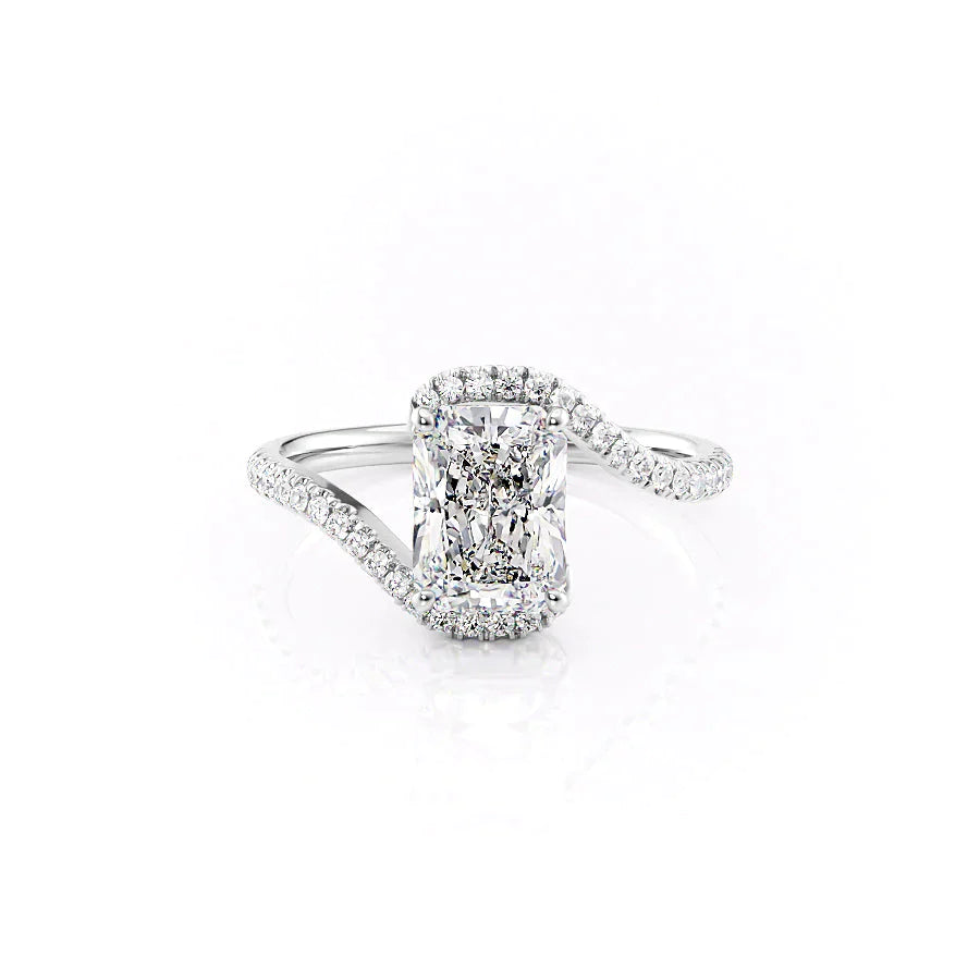 The Pave Skyler Set With A 1.5 Carat Radiant Lab Diamond