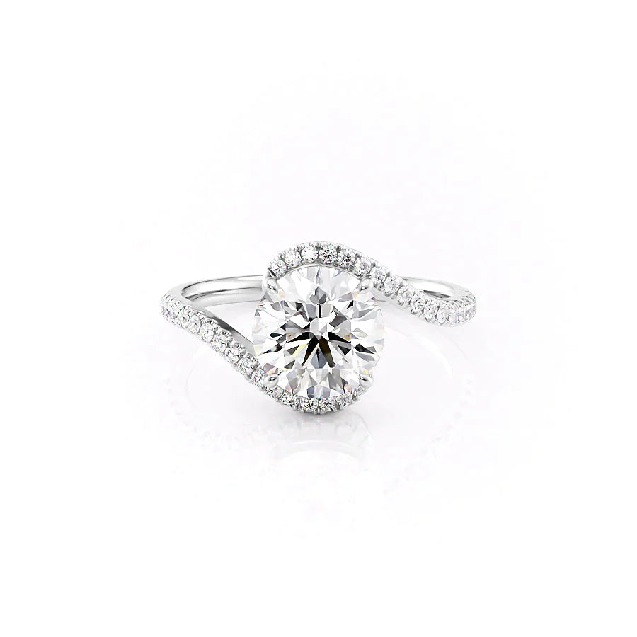 The Pave Skyler Set With A 2.5 Carat Round Lab Diamond