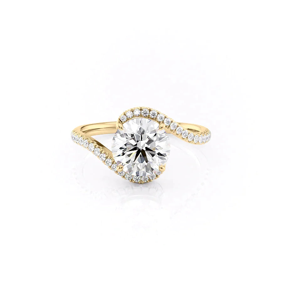 The Pave Skyler Set With A 2.5 Carat Round Lab Diamond