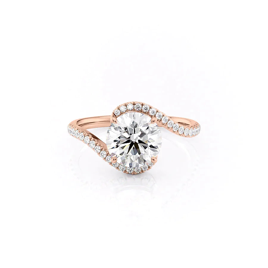 The Pave Skyler Set With A 2.5 Carat Round Lab Diamond