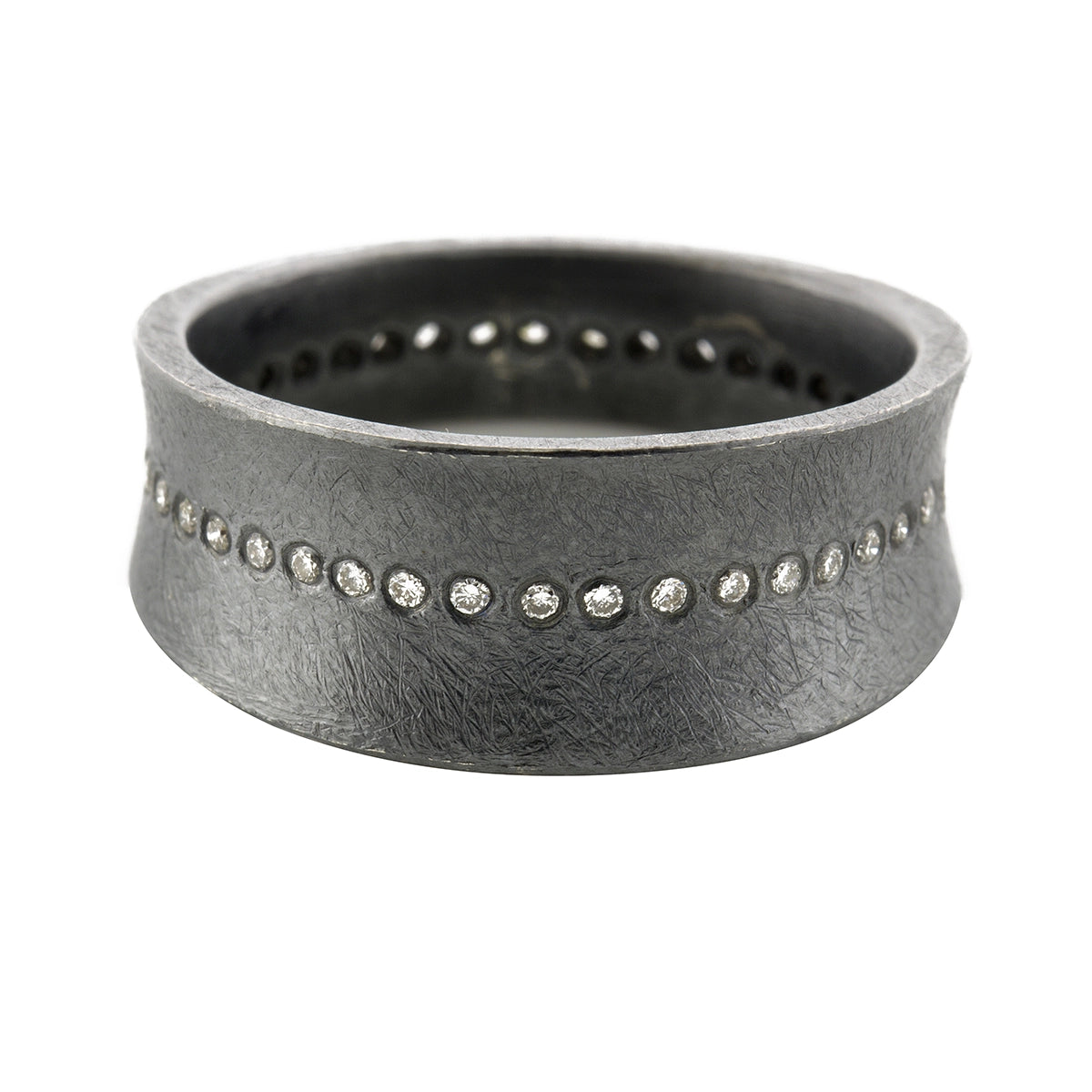 Todd Reed Curved Blackened Sterling Silver Diamond Eternity Band