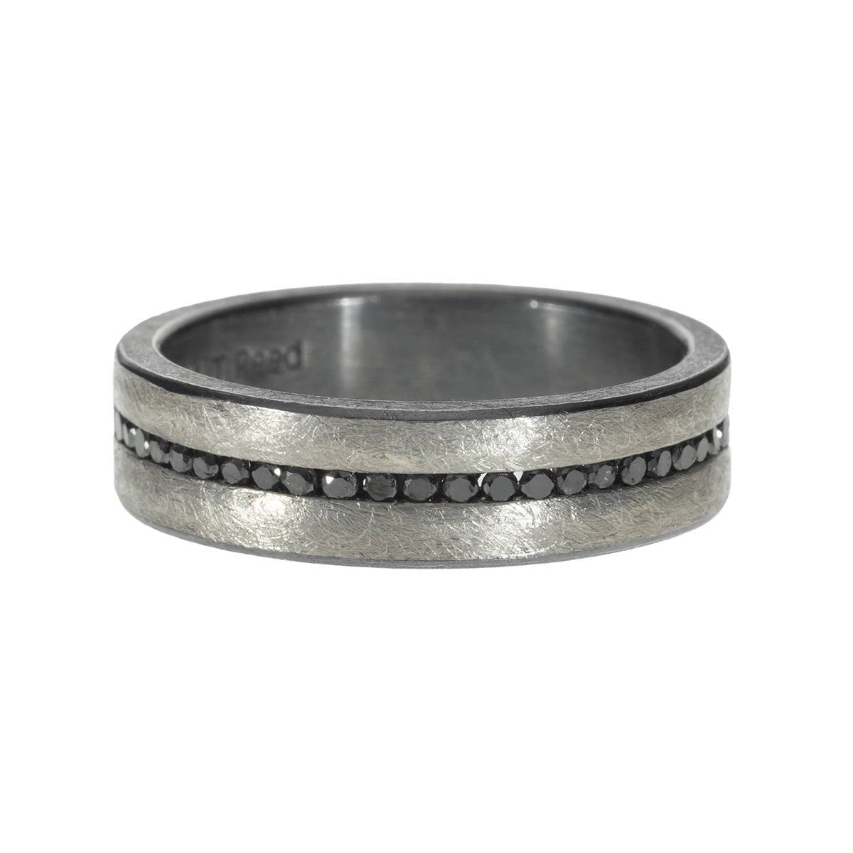 Todd Reed Mens Palladium and Silver Black Diamond Band Ring