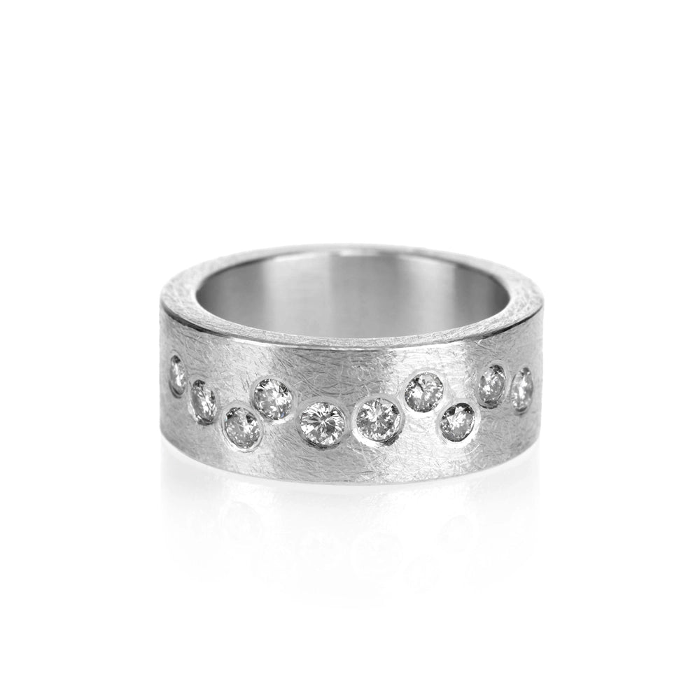 Todd Reed Scattered Diamond Silver Band Ring