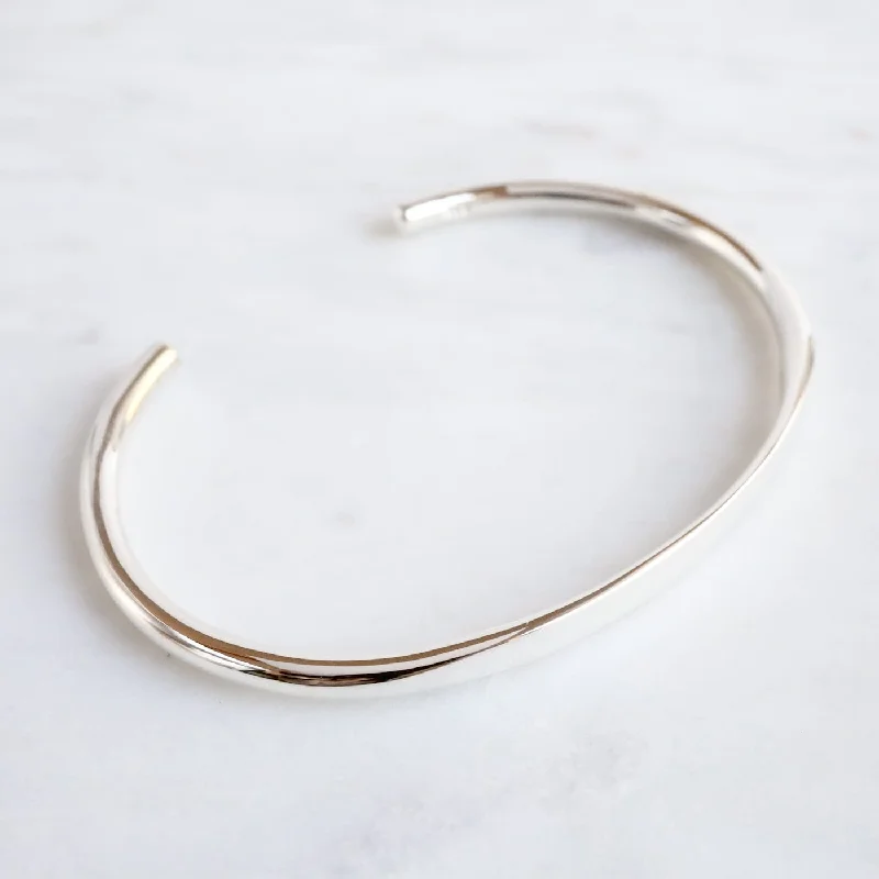 Sterling Silver Simple Line Cuff Bracelet