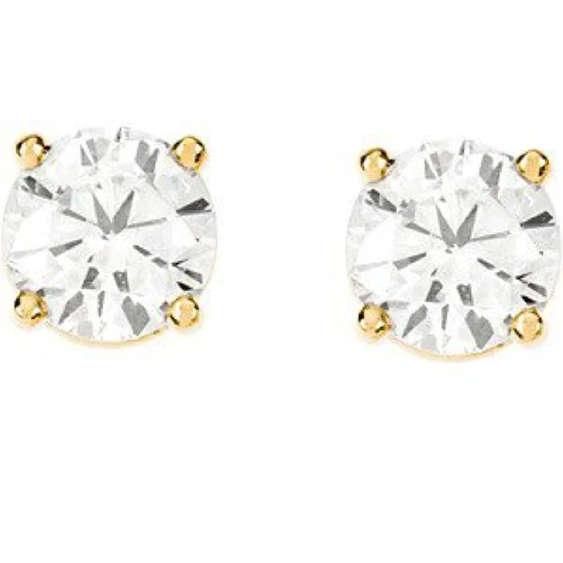 Ave 369 14k Yellow Gold Diamond Stud Earrings (GH Color, I1 Clarity)