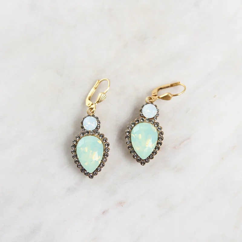 Regalia Drop earrings - Sea Opal - Gold plate