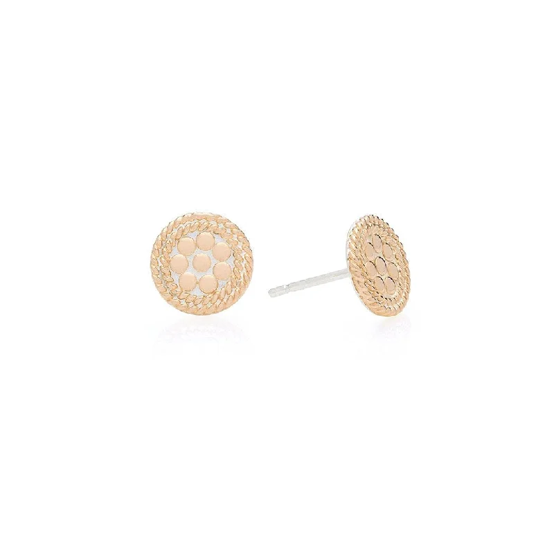 Gold Mini Circle Stud Earrings