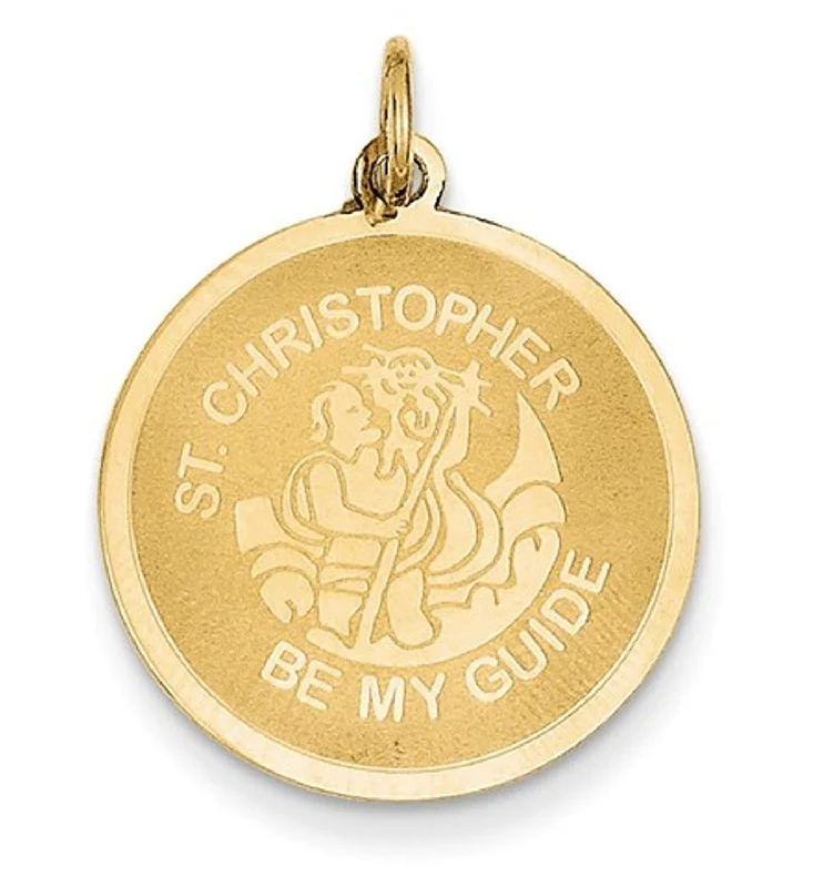 14k Yellow Gold St. Christopher Medal Charm (25X20MM)