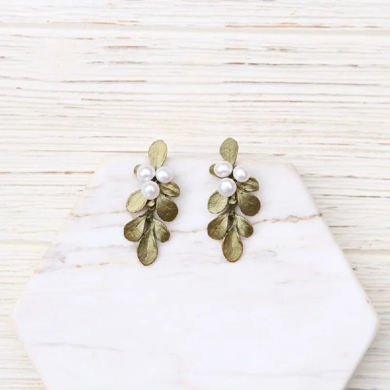 Barberry Pearl Drop Post Earrings