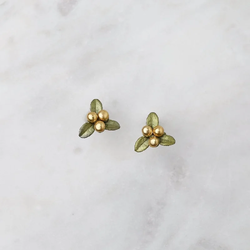 Golden Myrtle Stud Earring