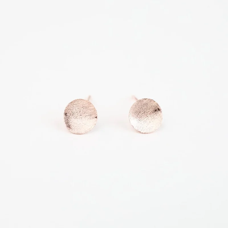 Petite Curl Dot Ear Studs - Brushed Rose Gold