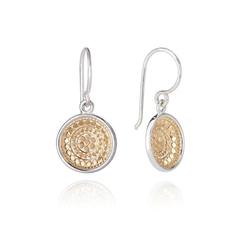 Classic Dish Drop Earrings - Gold & Silver